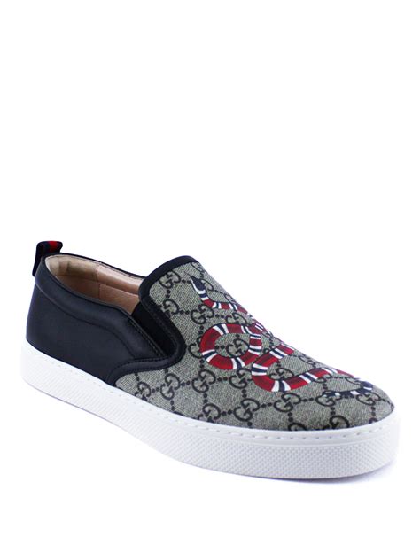 gucci leather snake print slip on sneaker|gucci snake sneakers women's.